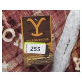 NEW Pair of Yellowstone Silk Touch Pillow With Sherpa Back, 22" x 22" - Dutton Tartan