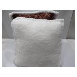 NEW Pair of Yellowstone Silk Touch Pillow With Sherpa Back, 22" x 22" - Dutton Tartan