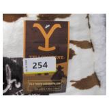 NEW Pair of Yellowstone Silk Touch Pillow With Sherpa Back, 22" x 22" - Cattle Hide