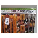 NEW Cuisinart 20-Piece Wooden Handle Grill Set