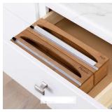 Seville Classics Bamboo Food Wrap Dispenser 2-piece Set