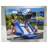 NEW WOW Sports Cascade Inflatable Pool Slide with Sprinkler - Blue