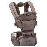MiaMily Hipster Plus Baby Carrier - 6 Carry Positions - Newborn to Toddler - Lumbar Support - Stone Grey