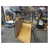 Welded Black Metal Frame Built to Fit Onto Pallets with Angled Roof - Perfect for Projects
