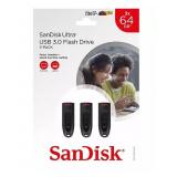 NEW SanDisk 64GB Ultra USB 3.0 Flash Drive 3-pk.