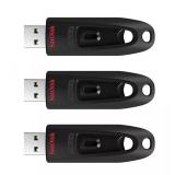 NEW SanDisk 64GB Ultra USB 3.0 Flash Drive 3-pk.