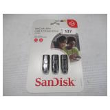 NEW SanDisk 64GB Ultra USB 3.0 Flash Drive 3-pk.