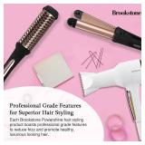 Brookstone Powershine Pro Hot Brush - Professional Grade Hair Dryer Brush with Anti-Scald Bristle Design