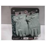 NEW Plainsman Cold Weather Work Gloves, Fleece Lining, Premium Cowhide Leather, Medium, 2 Pairs
