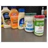 NE 1 - Collection of Assorted Condiments Including Aioli, Mayo, and Dressing