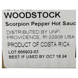 NE2 - Set of 6 Woodstock Scorpion Pepper Hot Sauce Bottles (5 fl oz each)