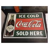 3 Metal Advertiser Signs Coca Cola - Slush Puppies - STP
