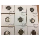 (21) Roosevelt - Proof Dimes 1968-1980