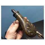 Vintage Gun Powder - Flask - Horn - Leather Pouch