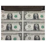 2013 Uncut Sheet (10) $1 Dollar Bills - Note how Sequential