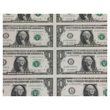 2013 Uncut Sheet (10) $1 Dollar Bills - Note how Sequential