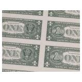 2013 Uncut Sheet (10) $1 Dollar Bills - Note how Sequential