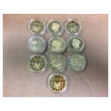 (10) National Collectors Mint "Copy" Coins/Commemorative Rounds