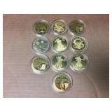 (10) National Collectors Mint "Copy" Coins/Commemorative Rounds