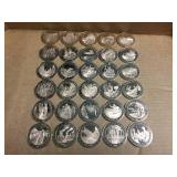 (30) Franklin Mint - U.S. Historical Figures/Events Bronze Coins