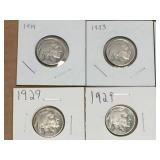 (9) Buffalo Nickels - 1915-16-18-19-23-27-29