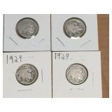 (9) Buffalo Nickels - 1915-16-18-19-23-27-29