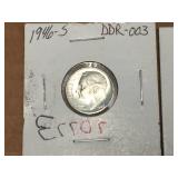 (5) Roosevelt "Error" Dimes - As Marked - 2 Silver