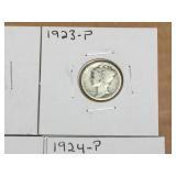 (6) Mercury Dimes - 1917-23-24-27-37
