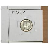 (6) Mercury Dimes - 1917-23-24-27-37
