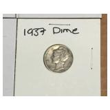 (6) Mercury Dimes - 1917-23-24-27-37