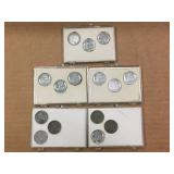 (5) 1943 Steel Penny - 3 Coin Mint Sets - SPD