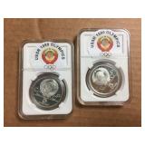 (2) 1980 USSR Olympics 90% Silver Rounds - .48 Oz Each