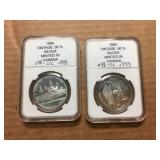 (2) 1980 USSR Olympics 90% Silver Rounds - .48 Oz Each
