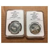 (2) 1980 USSR Olympics 90% Silver Rounds - .48 Oz Each