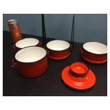 Vintage Railroad? Enamel Stacking Lunch Pail