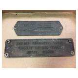 (2) Vintage Metal Railroad Build Plates - GSI & Morgan Guaranty Trust