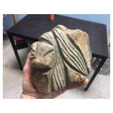 Indian Chief - Carved Stone - Signed