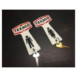 Vintage Texaco - Porcelain Restroom Keys - Wow!