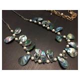 (2) Necklace - Freshwater Cultured Pearls & Abalone/Pearls/Hematite