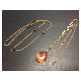 (2) Necklace - Tiger Eye & Fresh Water Pearl/Jasper