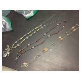 (3) Lanyard - Howlite & Yellow Quartz/Jasper & Pearl/Agate/Hematite