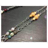 (3) Lanyard - Howlite & Yellow Quartz/Jasper & Pearl/Agate/Hematite