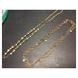 (2) Necklace - Freshwater Pearls/Jasper/Yellow Quartz