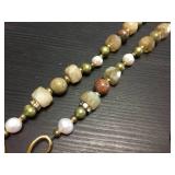 (2) Necklace - Freshwater Pearls/Jasper/Yellow Quartz