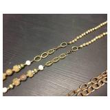 (2) Necklace - Freshwater Pearls/Jasper/Yellow Quartz