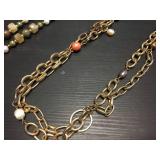 (2) Necklace - Freshwater Pearls/Jasper/Yellow Quartz