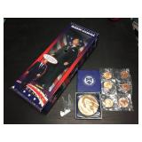Ronald Reagan Doll with Related Presidential Coins