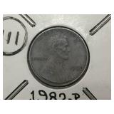 1982 Lincoln Cent Error - No Copper Plate?