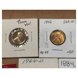 1884 V Nickel - 1964 Dimes - Pennies - Half Dollar