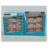 2PKS. FOSTER GRANT +1.75 FLEXIBLE PLASTIC READERS (3 PER PACK)